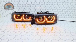 Toyota Cresta светодиодные тюнинг фары. Проект Ledstudio.
