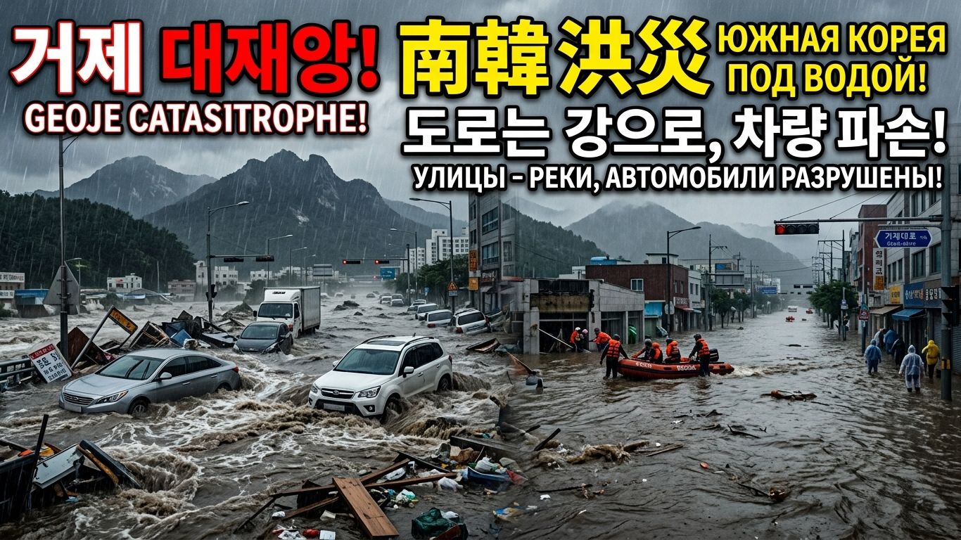 Южная Корея УШЛА ПОД ВОДУ! Катастрофическое наводнение в Кодже