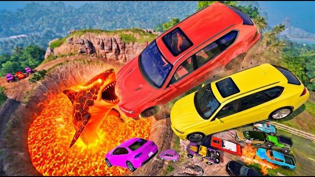 🔥 Большие и маленькие машины против Leap OF DEATH. Экстремальные аварии и разрушения🔥