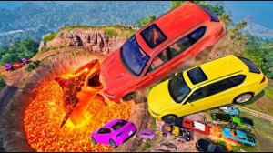 🔥 Большие и маленькие машины против Leap OF DEATH. Экстремальные аварии и разрушения🔥