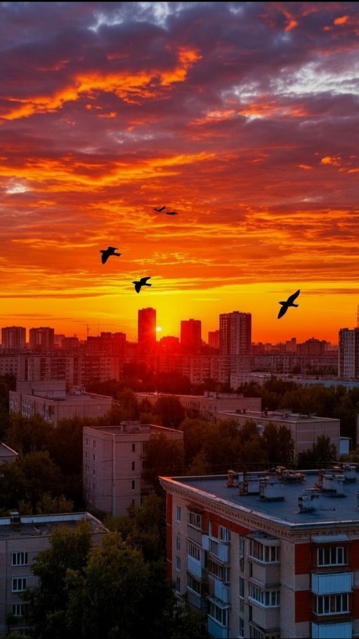 Закат на 18 этаже