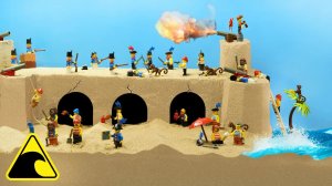 Пиратскую крепость LEGO накрыло цунами: эксперимент с волновой машиной