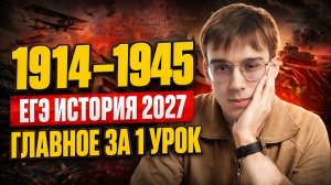 Всемирная история 1914–1945 для ЕГЭ: ключевые события за один урок