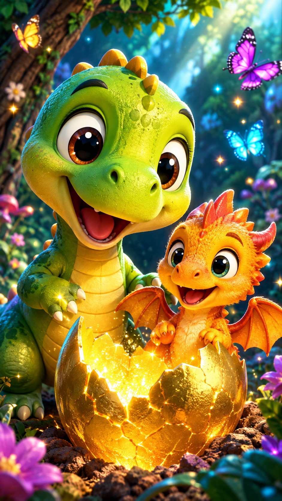 🦖 Динозаврик нашёл волшебное яйцо! 🐉✨