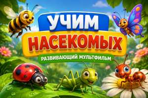 Учим насекомых — развивающий мультфильм для детей