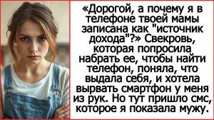 Дорогой, а почему я в телефоне твоей мамы записана как «Источник дохода»? Истории из жизни.