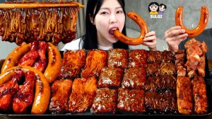 Мукбанг - острая лапша и лапша с чёрным соусом - еда на камеру