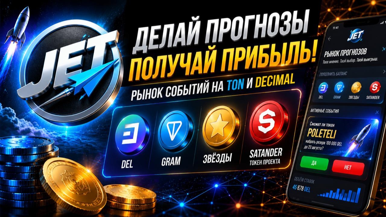 JET — Polymarket в экосистеме Decimal! Прогнозируй события и выигрывай