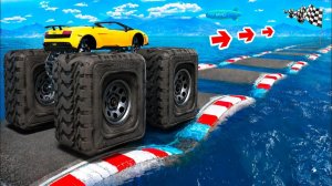 КАК ДАЛЕКО МОНСТР ТРАК СМОЖЕТ ПРОЕХАТЬ ПО ВОДНЫМ КОЧКАМ В ГТА 5 ?