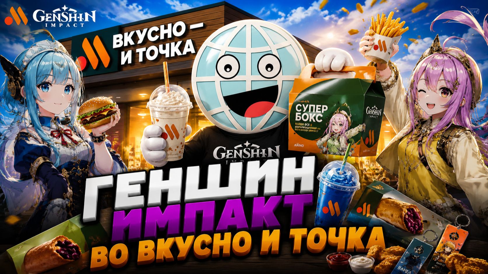 Геншин Импакт во Вкусно и Точка! Пробуем все новинки