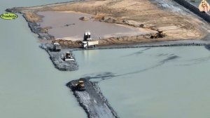 Строительство, дороги на озере, высотные съёмки