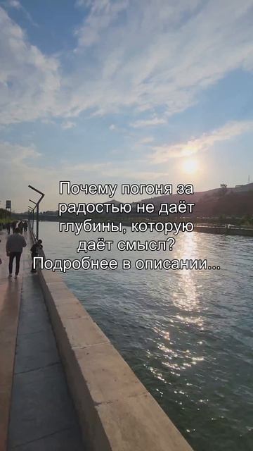 Почему погоня за
радостью не даёт
глубины, которую
даёт смысл?
Подробнее в описании...