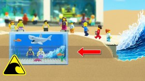 Лего Ocean World против цунами: прорыв дамбы в морском парке Lego City