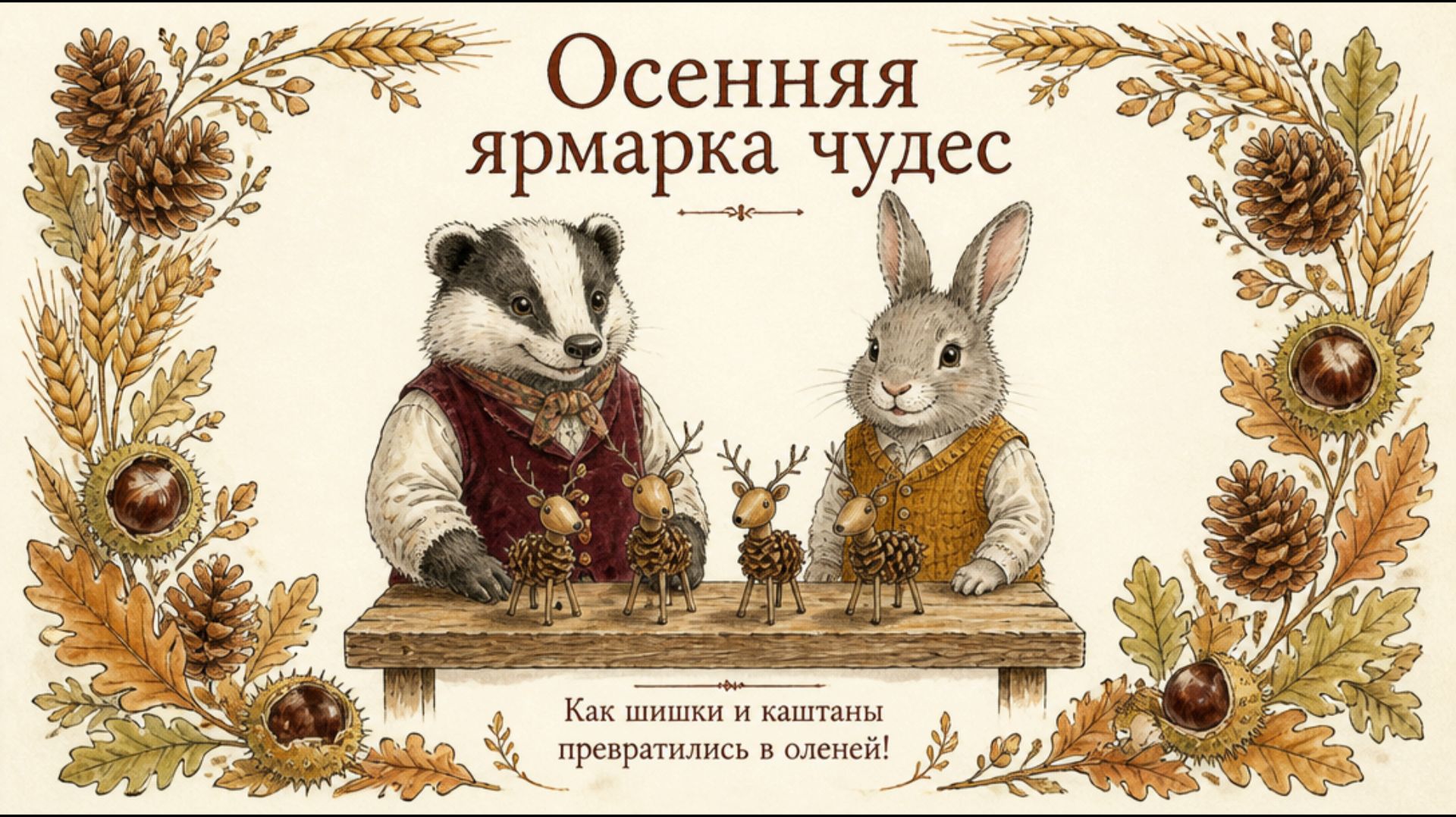 Осенняя ярмарка чудес. Как шишки и каштаны превратились в оленей!