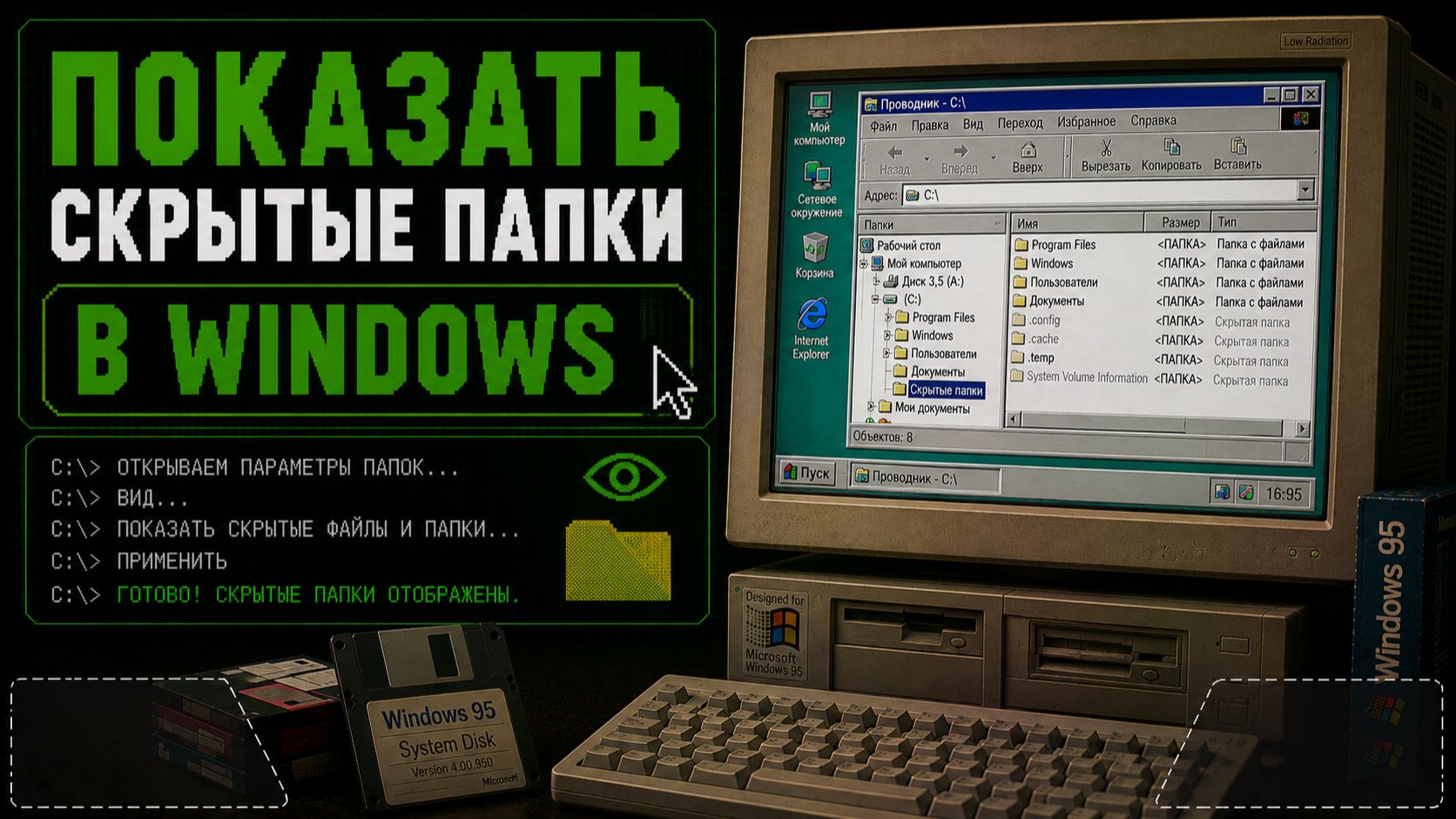 Как показать скрытые папки в Windows?