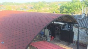 Арочный навес из мягкой кровли