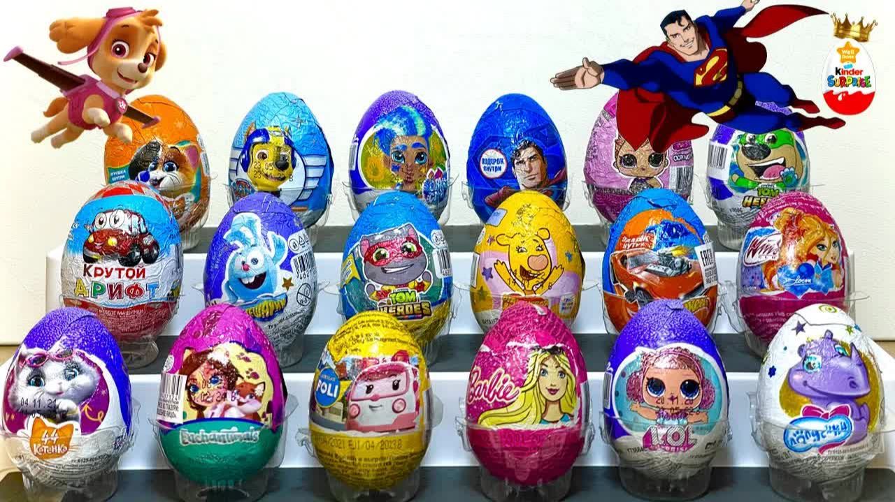 MIX ШОКОЛАДНЫХ СЮРПРИЗОВ! 18 разных серий, Игрушки, МУЛЬТИК, Kinder Surprise Unboxing