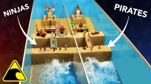 Пираты против ниндзя: двойной прорыв дамбы — эксперимент LEGO с цунами