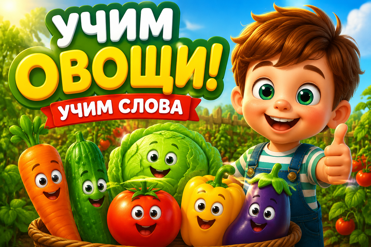 Учим овощи: развивающий мультфильм для детей