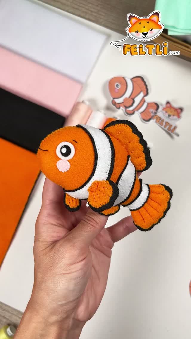 Рыбка немо из фетра 🐠 / игрушки из фетра своими руками - рыбка из фетра #допосле #игрушкиизфетра