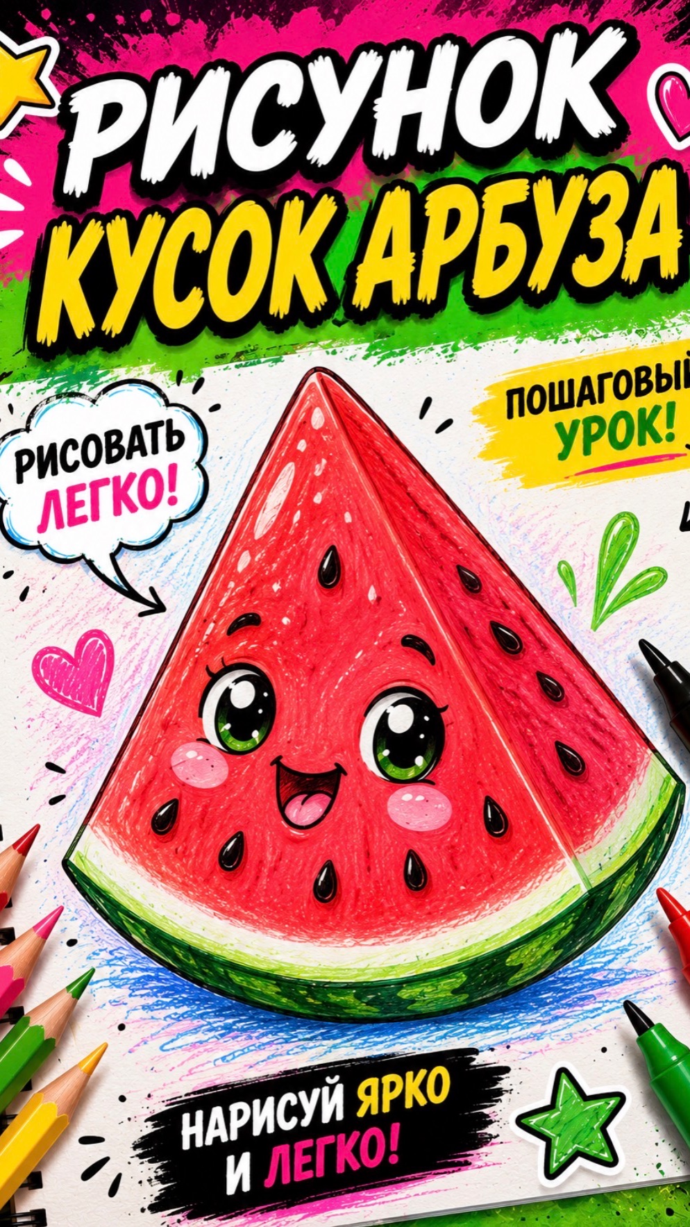 Рисунок. Смешной арбуз