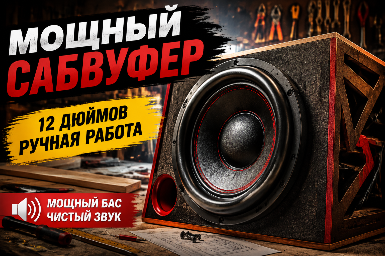 Мощный 12-дюймовый сабвуфер: ручная сборка каждой детали