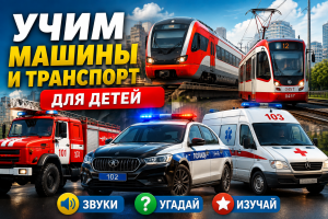 Учим транспорт и машины для детей
