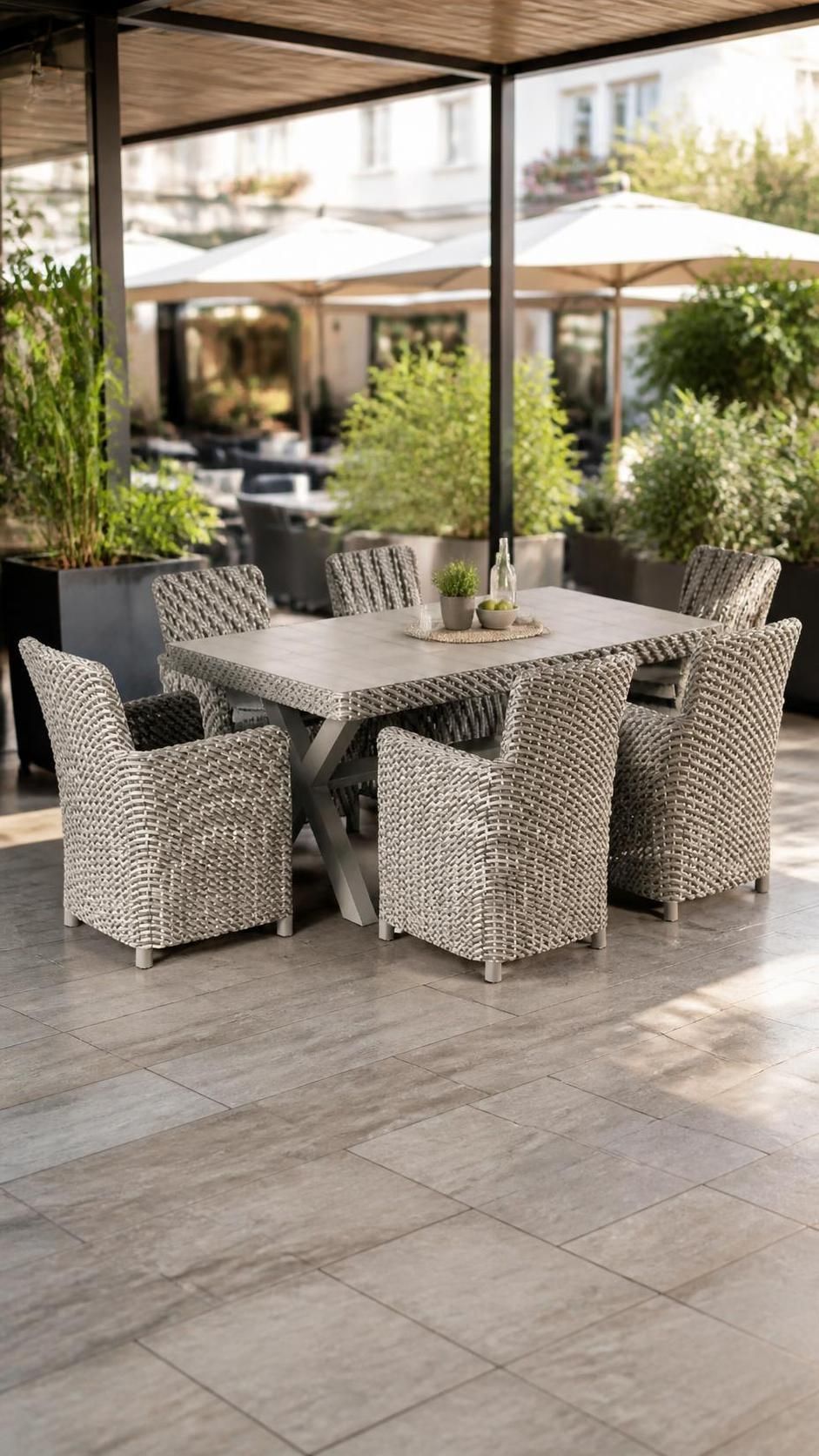 Комплект мебели под ротанг Manhattan Collection Beenera: 6 кресел + обеденный стол