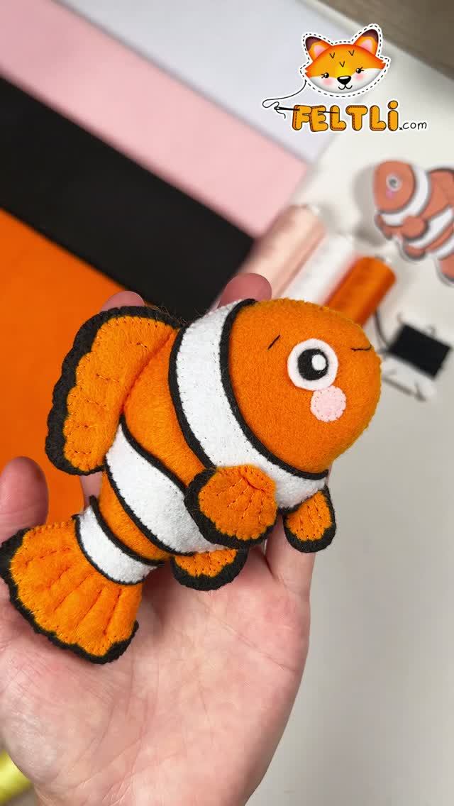 Рыбка-клоун из фетра / Игрушки из фетра - рыбка из фетра 🐟  #рыбкаизфетра #feltli #игрушкиизфетра