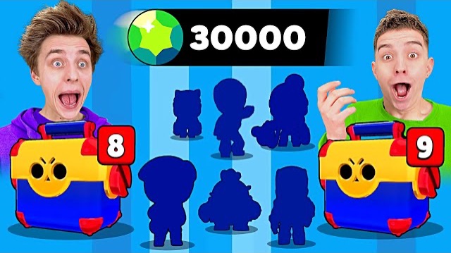 А4. Открытие КЕЙСОВ в BRAWL STARS ! (30.000 Гемов)