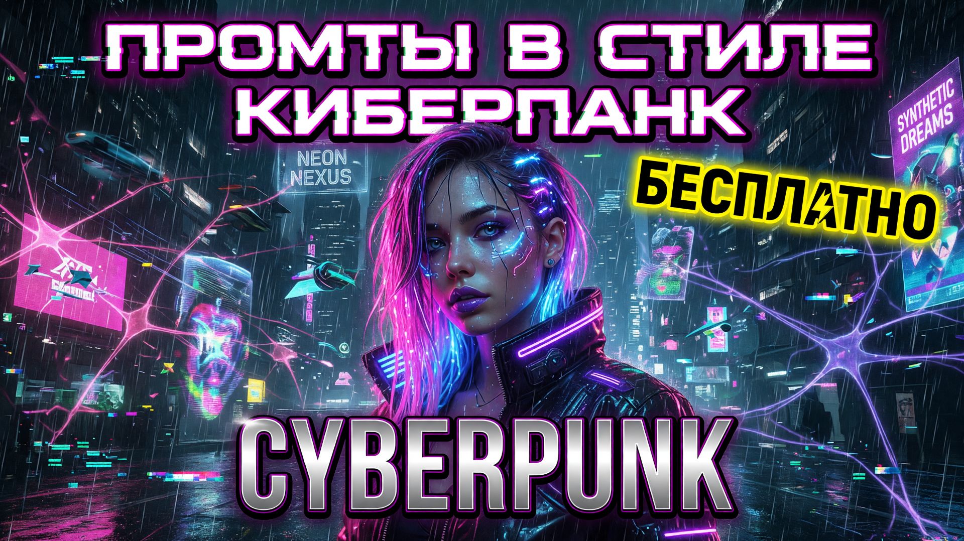 Промты в стиле киберпанк: Готовые ИИ промты в стиле Cyberpunk для нейросети бесплатно