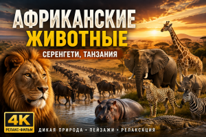 Африканские животные в 4K | Национальный парк Серенгети, Танзания | Расслабляющий фильм с музыкой