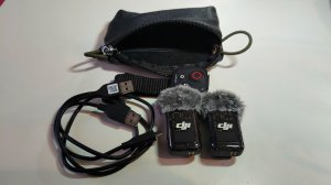 Кожаный органайзер для Dji Mic 2+блютуз кнопка+2 usb провода