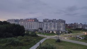 Красивый закат в Калининграде.Новая дорога в нашем районе.