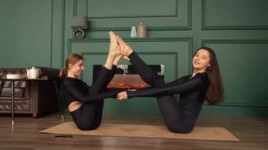Creative Partner Yoga Challenge _ Flexibility _ Balance Workout at Home