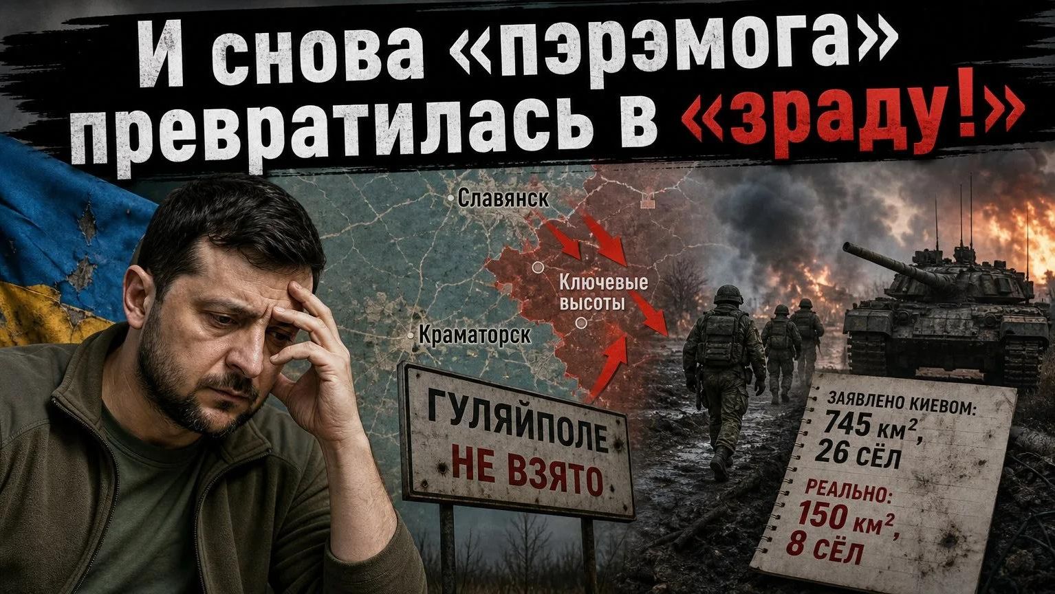 Сказки клоуна: Зеленский врет о 745 км, а Бутусов сливает правду о 150 км и крахе под Славянском