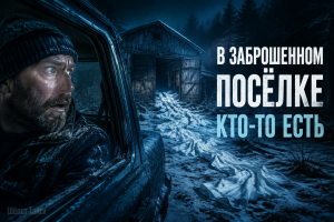 След на снегу у старого зимовья