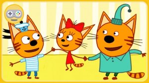 Три Кота Новые домашние приключения про котят - Командировка папы и Домик на дереве _ мультик игра