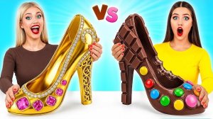 Веселый кулинарный челлендж. Шоколадная еда vs настоящая еда