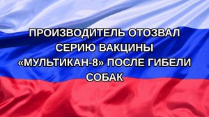 |Н. РФ| Производитель отозвал серию вакцины «Мультикан-8» после гибели собак