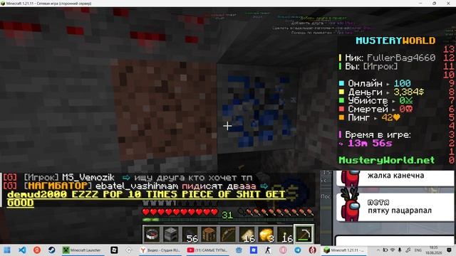 играю на сервере майнкрафт 1.21.11 #1