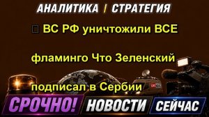 ⚡️ ВС РФ уничтожили ВСЕ фламинго Что Зеленский подписал в Сербии