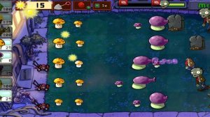 Plants vs zombies: Прохождение 1 уровня ночи