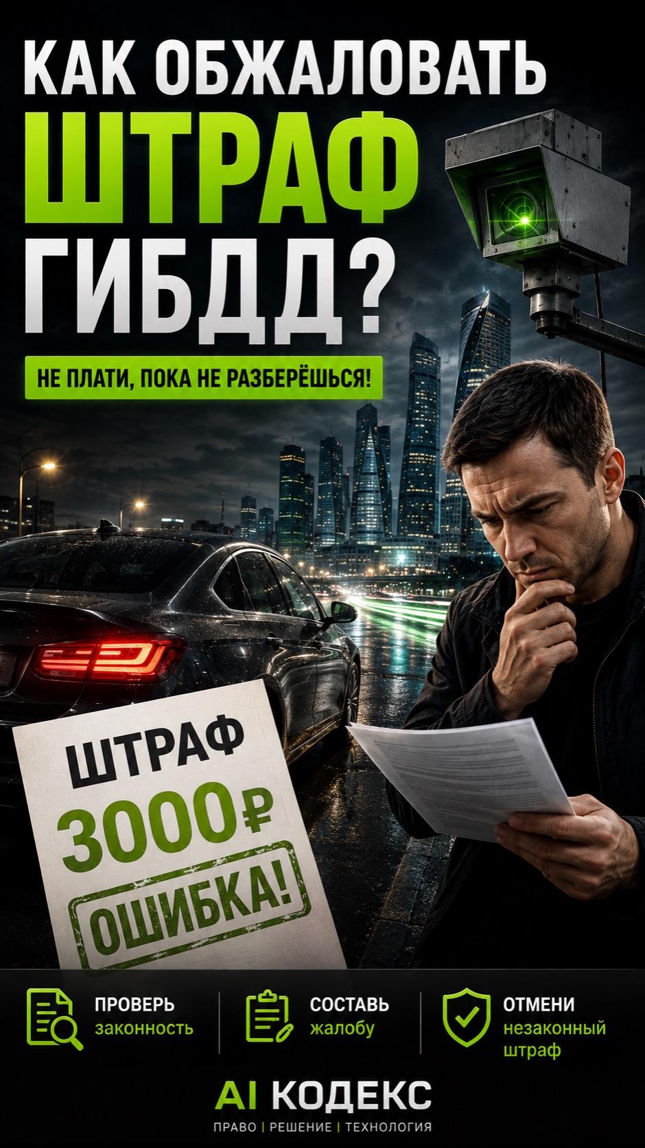 🚗 КАК ОБЖАЛОВАТЬ ШТРАФ ГИБДД С ПОМОЩЬЮ ИИ КОДЕКС?