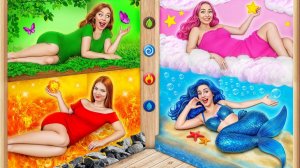 Девушка Огонь, Вода, Воздух И Земля _ 4 Стихии в Реальной Жизни