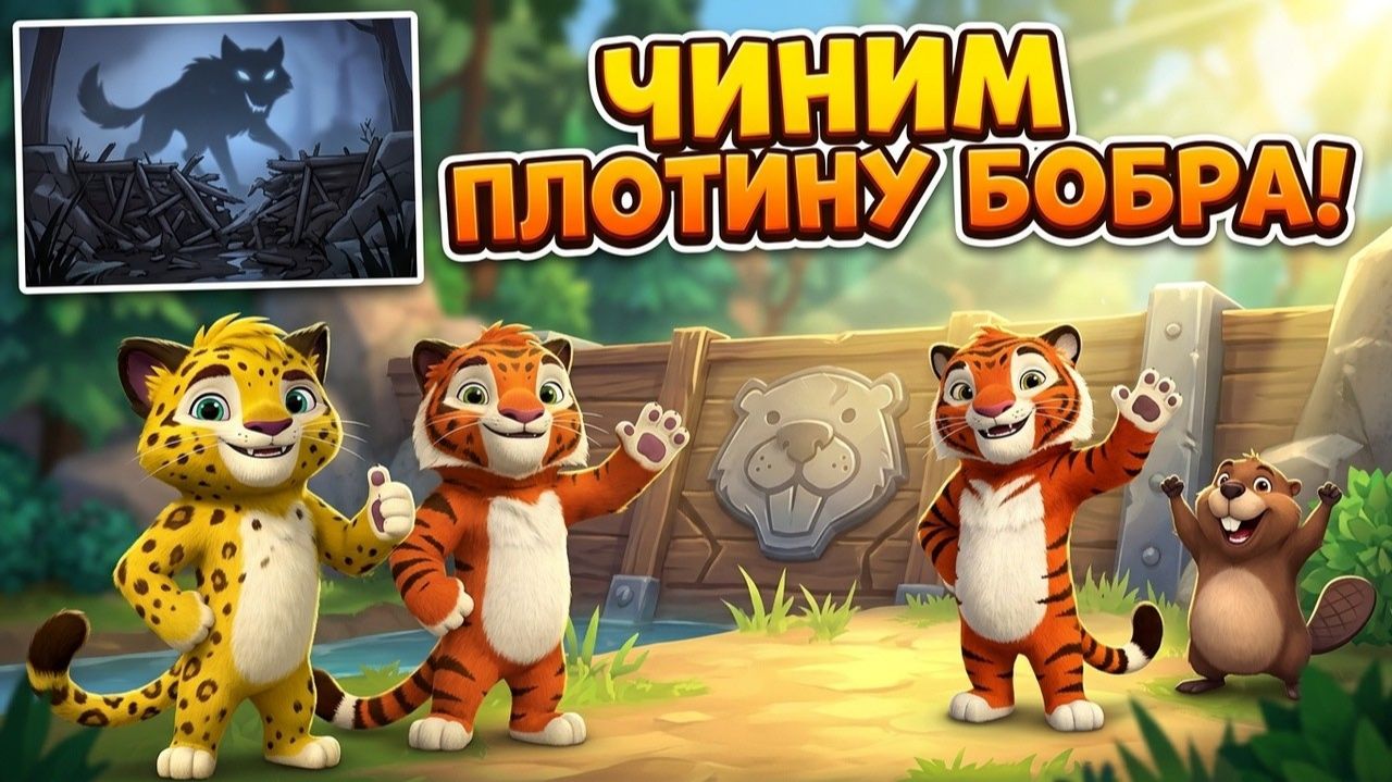 Лео и Тиг Таежная сказка #3_ Прогоняем волка и чиним плотину Бобра!