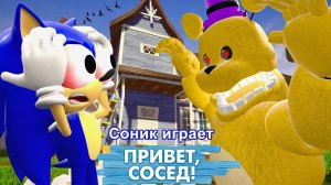 Соник играет Привет Сосед FAST Fredbear MOD (ACT 1)!!!