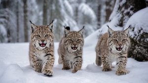 Косуля_вырастила_трёх_детёнышей_рыси_Спустя_год_их_встреча_вновь