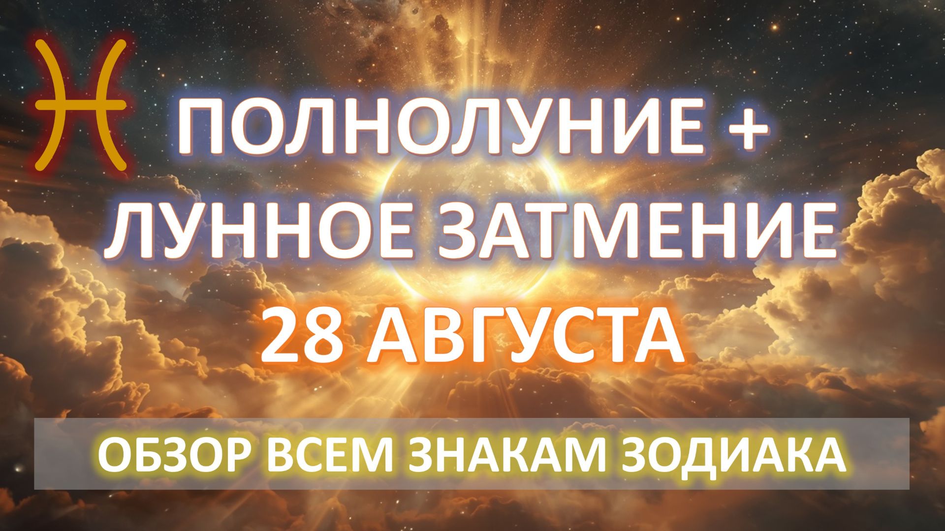 🌕ПОЛНОЛУНИЕ И ЛУННОЕ ЗАТМЕНИЕ♓️| 28 АВГУСТА | АСТРОобзор всем знакам✨