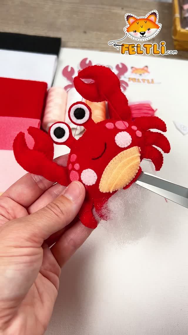 Игрушки из фетра своими руками / Крабик из фетра  #feltli #игрушкиизфетра #изфетра #своим